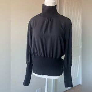 French Connection Black High Neck Blouse
